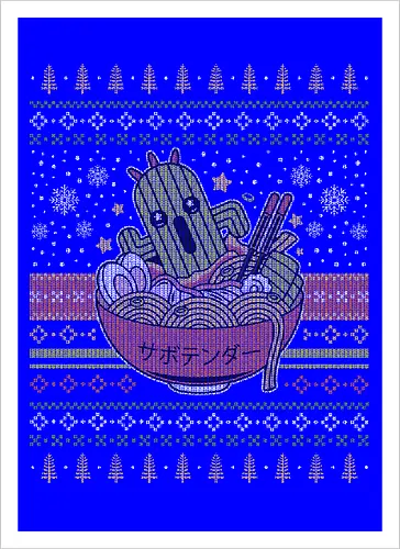 Cactus Ramen Ugly Sweater