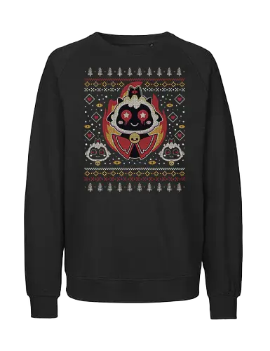 Cutest Cult Ugly Sweater - aesthetic, cute, kawaii, game, video game, gaming, animal, cult, the lamb, lamb, ugly christmas sweater, geek, nerd, otaku, christmas, xmas, merry christmas - Fairtrade Sweatshirt