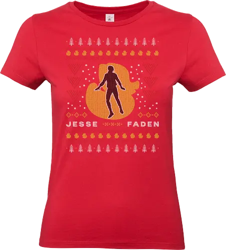 Jesse Faden Ugly Sweater - jesse faden, federal bureau of control, fbc, control, the hiss, alan wake, bright falls, altered items, objects of power, ordinary, alan, ugly christmas sweater, gaming, video game, christmas, xmas - Standard T-Shirt (Women)