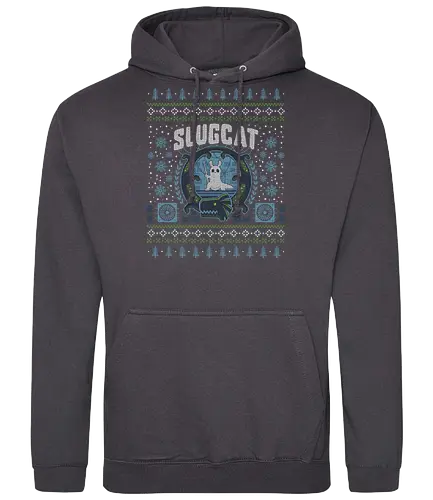 Slugcat Ugly Sweater - rain, slugcat, slugcats, world, slug cat, lizard, gaming, video game, gamer, gamers, game, ugly christmas sweater, xmas - Standard Hoodie
