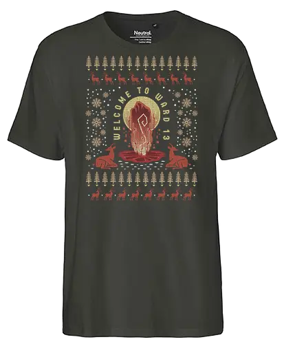 Welcome To Ward 13 Ugly Sweater - Remains, ward 13, gamer, game, gaming, video game, video games, crystal, fantasy, adventure, ugly christmas sweater - Fairtrade T-Shirt