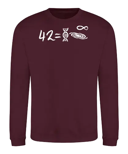 42 equation - equation, hitchhikers guide to the galaxy, galaxy, dont panic, marvin, science, mathematics - Sweatshirt