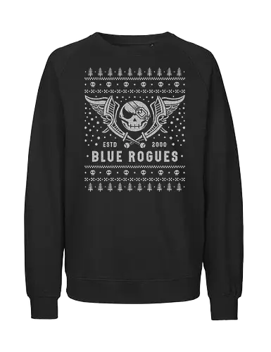 Blue Rogues Air Pirates Christmas - skies, legends, arcadia, sky pirates, air pirates, blue rogues, dreamcast, vyse, skull, adventure, rpg, jrpg, video game, gaming, ugly christmas sweater, nostalgia, christmas, xmas - Fairtrade Sweatshirt