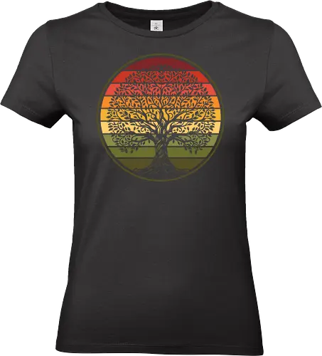 Autumn tree of life - tree of life, yoga, zen, retro, tree, colors, vintage, nature - Standard T-Shirt (Women)