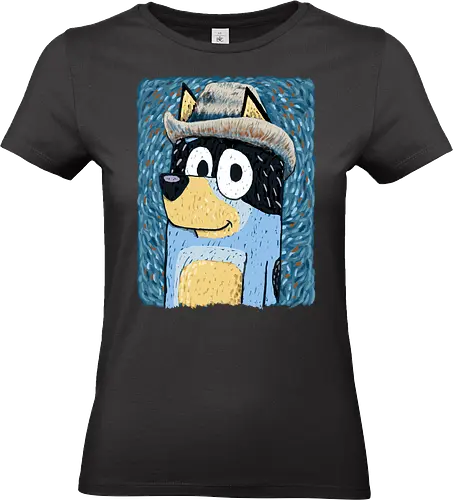 Bandit Van Dogh - bluey, cartoon, dog, vincent van gogh, painter, animals - Standard T-Shirt (Women)