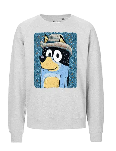 Bandit Van Dogh - bluey, cartoon, dog, vincent van gogh, painter, animals - Fairtrade Sweatshirt