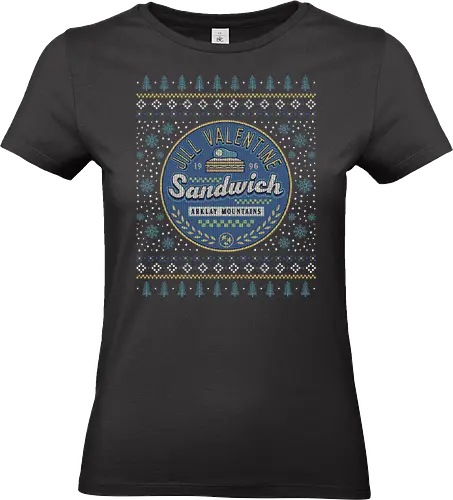Jill Valentine Sandwich Christmas - resident, nemesis, jill valentine, leon s kennedy, jill sandwich, biohazard, umbrella corporation, raccoon city, albert wesker, chris redfield, hound wolf squad, ugly christmas sweater, Christmas, xmas, merry christmas - Standard T-Shirt (Women)