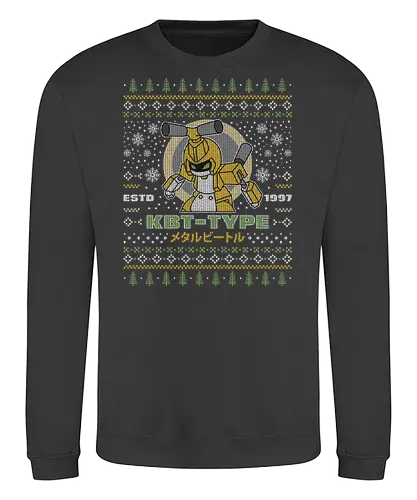 Kbt Type Ugly Sweater - meda, medarot, robots, metabee, metal beetle, game, gaming, video games, nostalgia, retro, anime, 90s, cartoon, ugly christmas sweater, christmas, ugly sweater, xmas - Sweatshirt