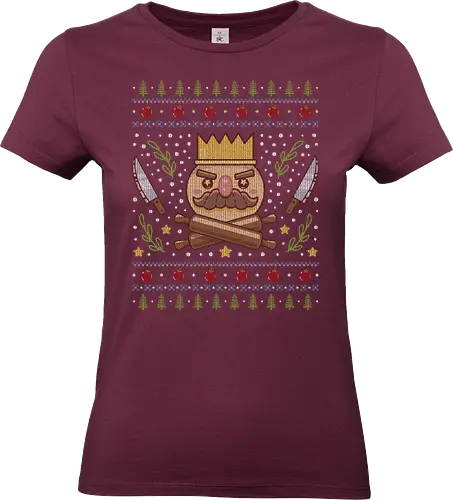 Onion Kingdom Ugly Sweater - cooking, cooked, kevin, onion king, gaming, video games, console, cooking, crown, food, chef, funny, chef knife, onion kingdom, ugly christmas sweater, christmas, xmas, ugly sweater - Standard T-Shirt (Women)