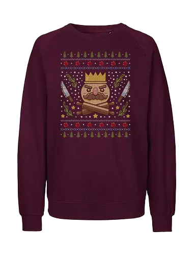 Onion Kingdom Ugly Sweater - cooking, cooked, kevin, onion king, gaming, video games, console, cooking, crown, food, chef, funny, chef knife, onion kingdom, ugly christmas sweater, christmas, xmas, ugly sweater - Fairtrade Sweatshirt
