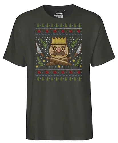 Onion Kingdom Ugly Sweater - cooking, cooked, kevin, onion king, gaming, video games, console, cooking, crown, food, chef, funny, chef knife, onion kingdom, ugly christmas sweater, christmas, xmas, ugly sweater - Fairtrade T-Shirt