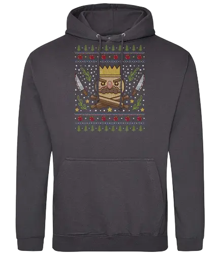 Onion Kingdom Ugly Sweater - cooking, cooked, kevin, onion king, gaming, video games, console, cooking, crown, food, chef, funny, chef knife, onion kingdom, ugly christmas sweater, christmas, xmas, ugly sweater - Standard Hoodie
