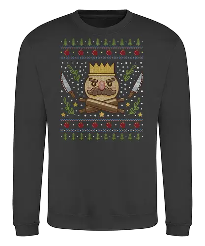 Onion Kingdom Ugly Sweater - cooking, cooked, kevin, onion king, gaming, video games, console, cooking, crown, food, chef, funny, chef knife, onion kingdom, ugly christmas sweater, christmas, xmas, ugly sweater - Sweatshirt