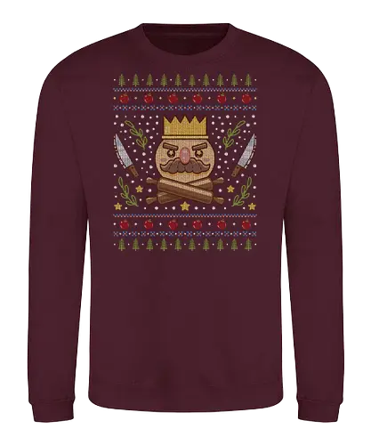 Onion Kingdom Ugly Sweater - cooking, cooked, kevin, onion king, gaming, video games, console, cooking, crown, food, chef, funny, chef knife, onion kingdom, ugly christmas sweater, christmas, xmas, ugly sweater - Sweatshirt