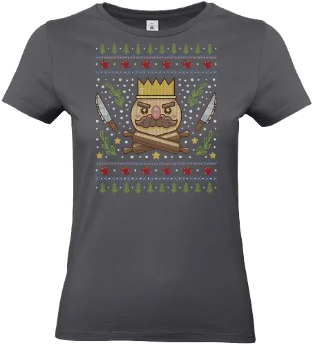 Onion Kingdom Ugly Sweater - cooking, cooked, kevin, onion king, gaming, video games, console, cooking, crown, food, chef, funny, chef knife, onion kingdom, ugly christmas sweater, christmas, xmas, ugly sweater - Standard T-Shirt (Women)