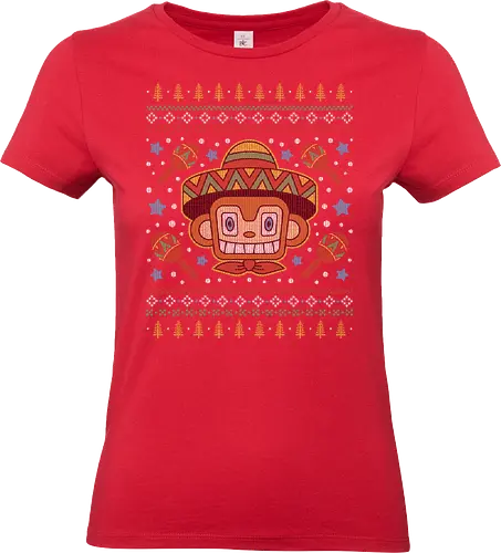 Samba Gaming Ugly Sweater - samba, dreamcast, arcade, monkey, amigo, gamer, gaming, video game, video games, console, nostalgia, music, rhythm, mexican, maracas, ugly christmas sweater, christmas, ugly sweater, xmas - Standard T-Shirt (Women)