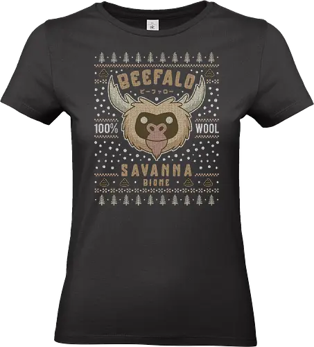 Savanna Beefalo Ugly Sweater - starve, together, beefalo, beefalo wool, wilson, gaming, video game, abigail, survive, survival, scary, goth, monster, animal, ugly christmas sweater, christmas, xmas, merry Christmas - Standard T-Shirt (Women)