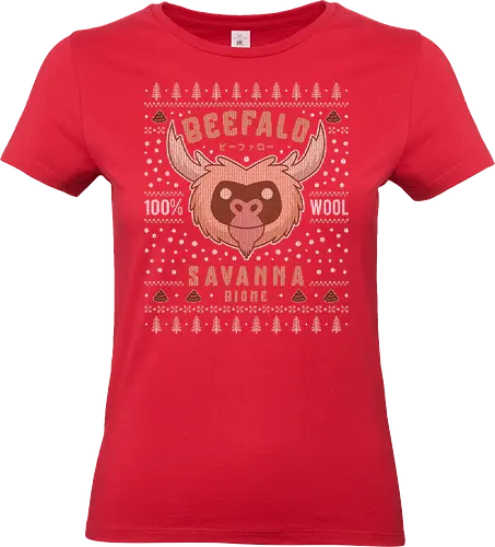 Savanna Beefalo Ugly Sweater - starve, together, beefalo, beefalo wool, wilson, gaming, video game, abigail, survive, survival, scary, goth, monster, animal, ugly christmas sweater, christmas, xmas, merry Christmas - Standard T-Shirt (Women)