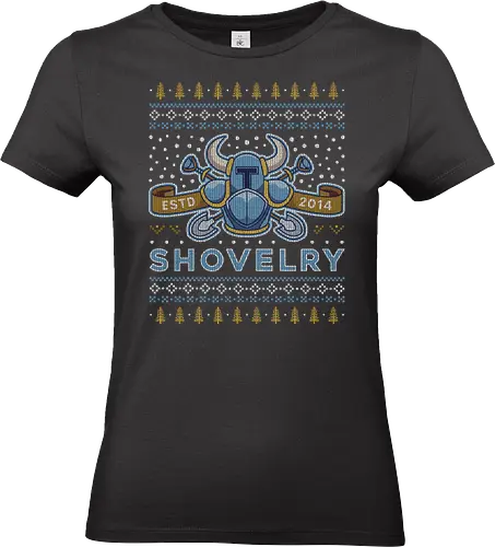 Shovelry Ugly Sweater - shovel, plague knight, tinker knight, engineer, enchantress, treasure knight, shovel, game, gamer, gaming, video game, retro, shovelry, indie, ugly christmas sweater, christmas, xmas - Standard T-Shirt (Women)