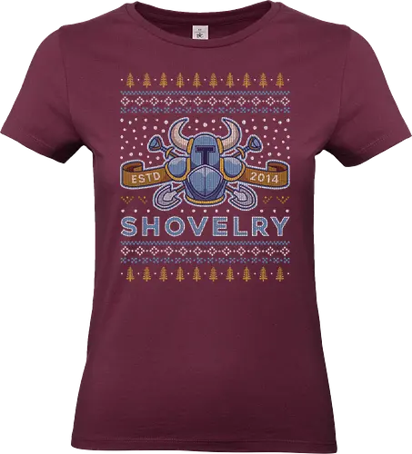 Shovelry Ugly Sweater - shovel, plague knight, tinker knight, engineer, enchantress, treasure knight, shovel, game, gamer, gaming, video game, retro, shovelry, indie, ugly christmas sweater, christmas, xmas - Standard T-Shirt (Women)