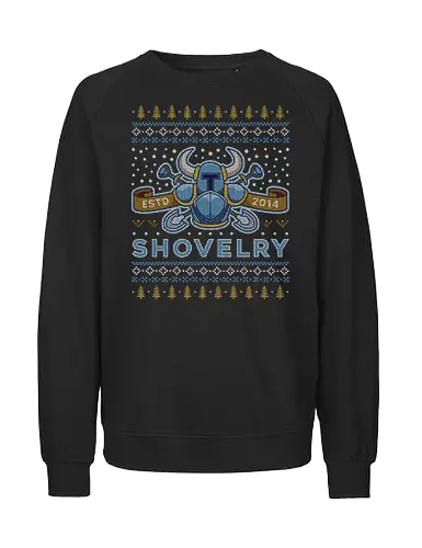 Shovelry Ugly Sweater - shovel, plague knight, tinker knight, engineer, enchantress, treasure knight, shovel, game, gamer, gaming, video game, retro, shovelry, indie, ugly christmas sweater, christmas, xmas - Fairtrade Sweatshirt