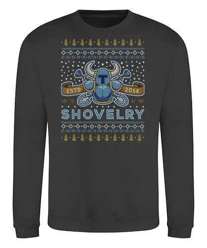 Shovelry Ugly Sweater - shovel, plague knight, tinker knight, engineer, enchantress, treasure knight, shovel, game, gamer, gaming, video game, retro, shovelry, indie, ugly christmas sweater, christmas, xmas - Sweatshirt