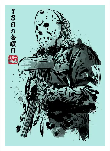 Crystal Lake killer sumi e