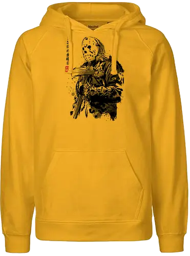 Crystal Lake killer sumi e - jason, halloween, japanese art, japan, 13th friday - Fairtrade Hoodie