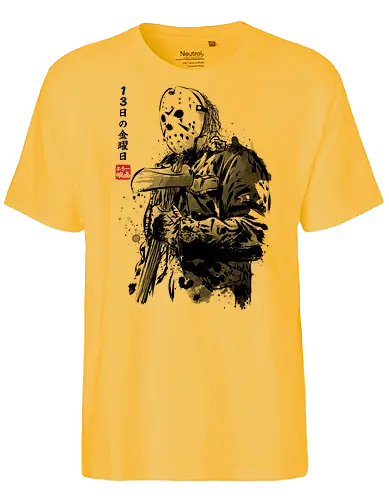 Crystal Lake killer sumi e - jason, halloween, japanese art, japan, 13th friday - Fairtrade T-Shirt