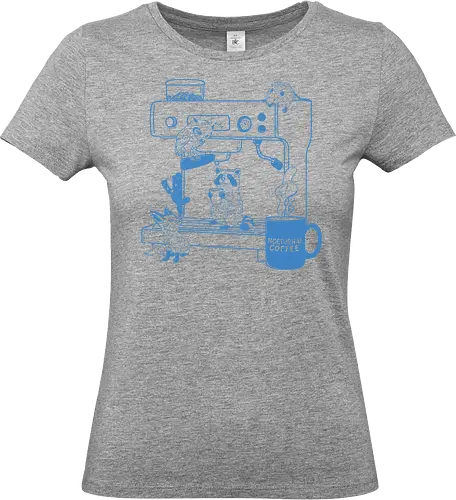 Nocturnal Coffee  - nocturnal, coffee, animal, minimalist, raccoon, fox, owl, opossum, espresso, coffee lover - Standard T-Shirt (Women)
