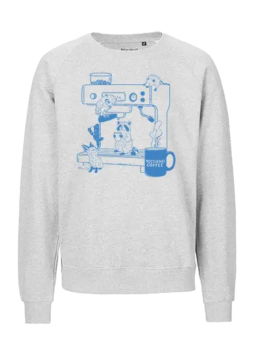 Nocturnal Coffee  - nocturnal, coffee, animal, minimalist, raccoon, fox, owl, opossum, espresso, coffee lover - Fairtrade Sweatshirt