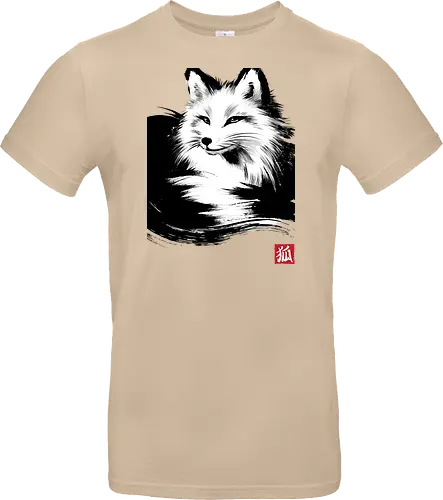 Fox resting sumi e