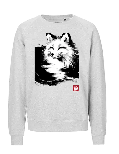 Fox resting sumi e - fox, foxes, animals, forest, nature, japan, japanese art - Fairtrade Sweatshirt