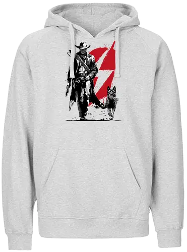 Lone Ghoul and cub - fallout, galaxy, vault, series, game, nuka, sumi e - Fairtrade Hoodie