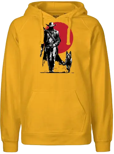 Lone Gunfighter and cub - galaxy, vault, series, game, nuka, sumi e - Fairtrade Hoodie