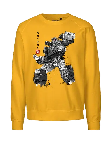 Microcassette recorder sumi e - transformers, robots, convoy, sumi e, japanese art, japan, microcassette - Fairtrade Sweatshirt