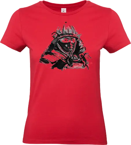 samurai face - samurai, japan, sumie, armor - Standard T-Shirt (Women)