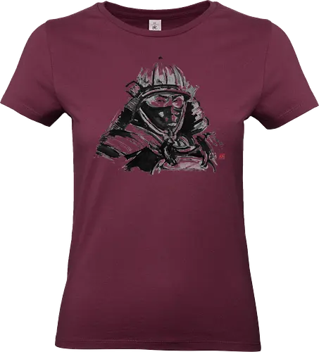 samurai face - samurai, japan, sumie, armor - Standard T-Shirt (Women)