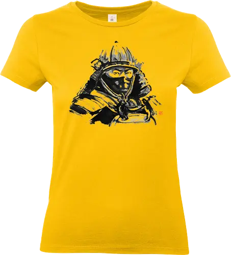 samurai face - samurai, japan, sumie, armor - Standard T-Shirt (Women)