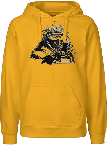 samurai face - samurai, japan, sumie, armor - Fairtrade Hoodie