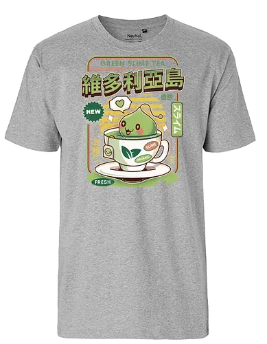 Ramuramu Valley Green Tea - maplestory, green tea, pink bean, maplestory 2, maple story, slime, yeti, mushroom, kawaii, anime, chibi, nostalgia, video game, gaming, gamer, zakum helm, story, orange mushroom, ragnarok online - Fairtrade T-Shirt