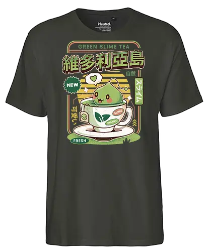 Ramuramu Valley Green Tea - maplestory, green tea, pink bean, maplestory 2, maple story, slime, yeti, mushroom, kawaii, anime, chibi, nostalgia, video game, gaming, gamer, zakum helm, story, orange mushroom, ragnarok online - Fairtrade T-Shirt