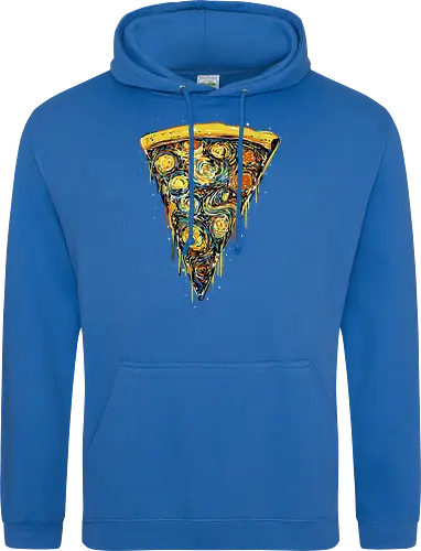 Starry slice - pizza, pizza lovers, food, Vincen Van Gogh, painting, funn, funny, memes, starry nights - Standard Hoodie
