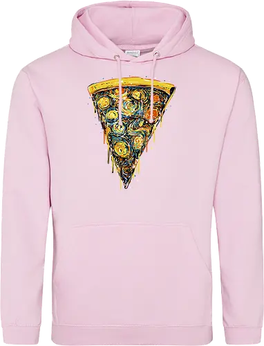 Starry slice - pizza, pizza lovers, food, Vincen Van Gogh, painting, funn, funny, memes, starry nights - Standard Hoodie