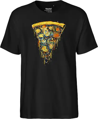 Starry slice - pizza, pizza lovers, food, Vincen Van Gogh, painting, funn, funny, memes, starry nights - Fairtrade T-Shirt