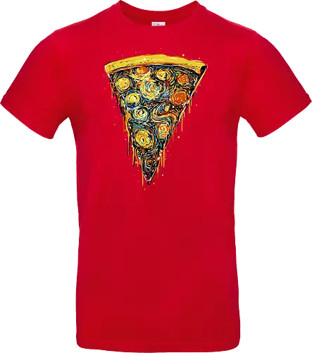 Starry slice - pizza, pizza lovers, food, Vincen Van Gogh, painting, funn, funny, memes, starry nights - Standard T-Shirt