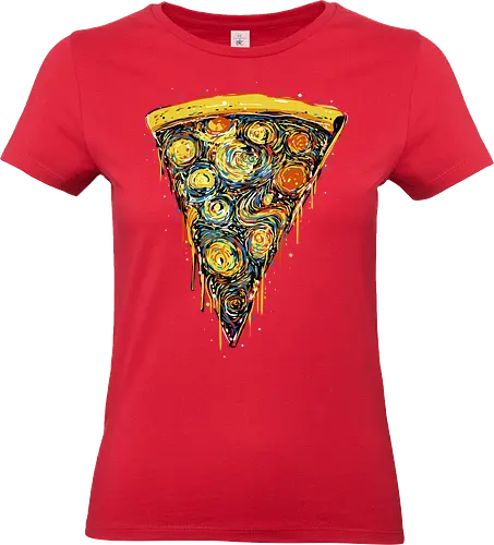 Starry slice - pizza, pizza lovers, food, Vincen Van Gogh, painting, funn, funny, memes, starry nights - Standard T-Shirt (Women)