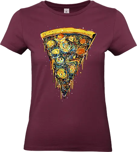 Starry slice - pizza, pizza lovers, food, Vincen Van Gogh, painting, funn, funny, memes, starry nights - Standard T-Shirt (Women)