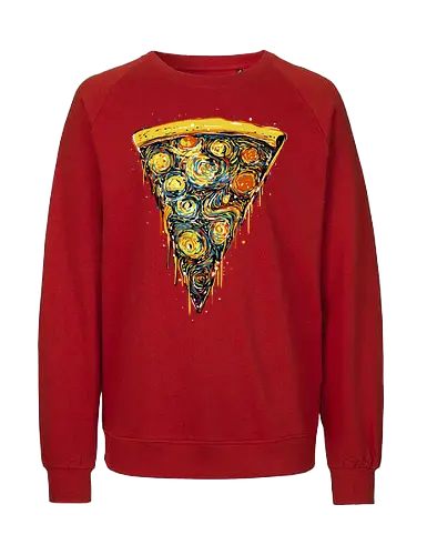 Starry slice - pizza, pizza lovers, food, Vincen Van Gogh, painting, funn, funny, memes, starry nights - Fairtrade Sweatshirt