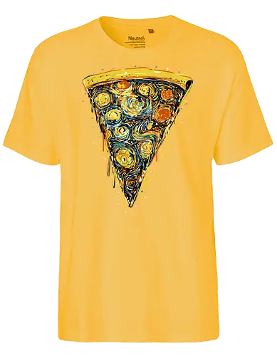 Starry slice - pizza, pizza lovers, food, Vincen Van Gogh, painting, funn, funny, memes, starry nights - Fairtrade T-Shirt